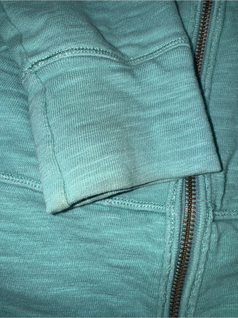 Eddie Bauer Women’s Medium Teal Full Zip Hoodie Embroidered Floral 100% Cotton - Picture 7 of 9